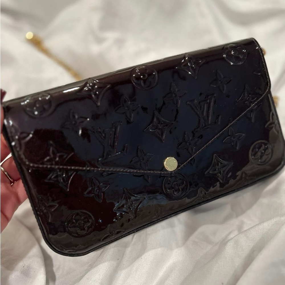 Louis Vuitton Dark Brown Patent Leather Clutch - Picture 2 of 10